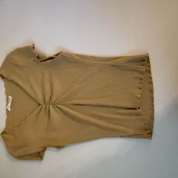 Double Zero Tan Ribbed Blouse - Picture 1 of 3